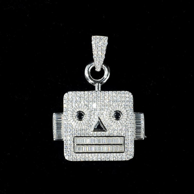 Custom Moissanite Iced Out “Robotic” Hip Hop Diamonds Pendant