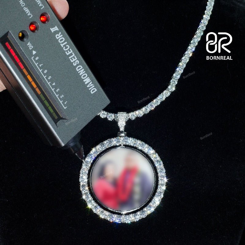 Custom Moissanite Photo Round Chain Hip Hop Pendant For Men
