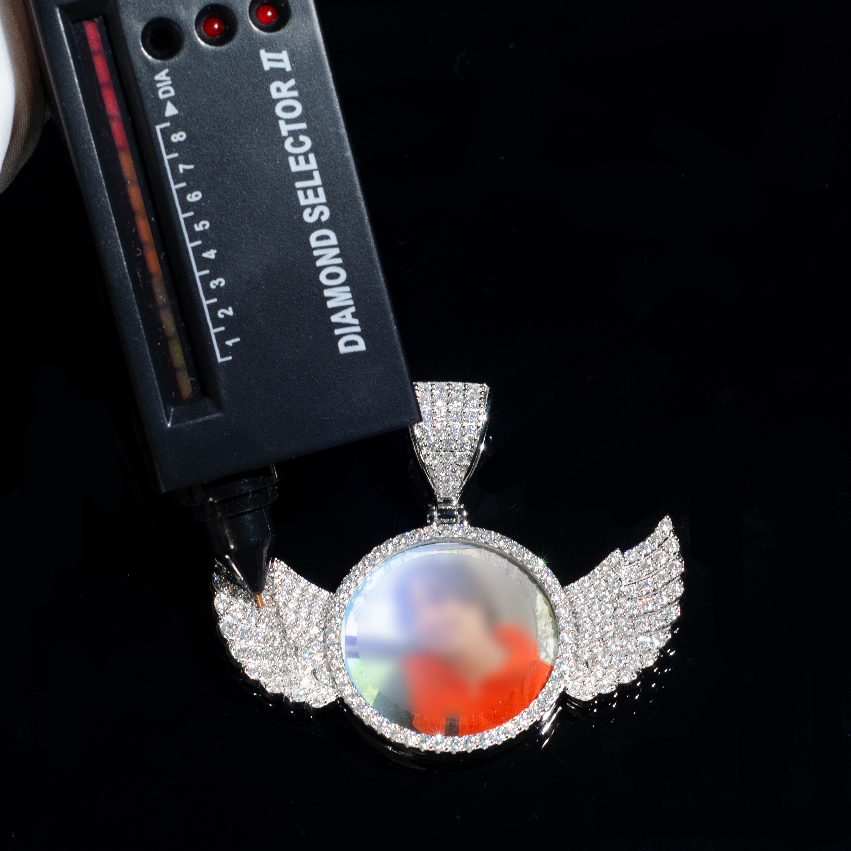 Custom Photo Hip Hop Pendant With Wings