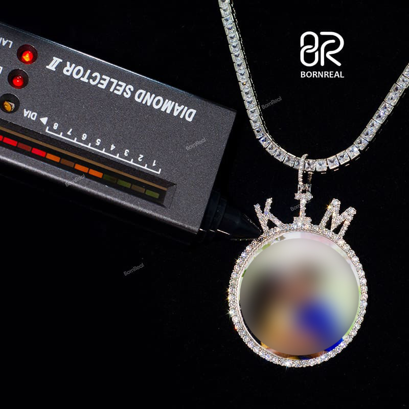 Custom VVS Moissanite Diamomd 925 Memory Photo Pendant