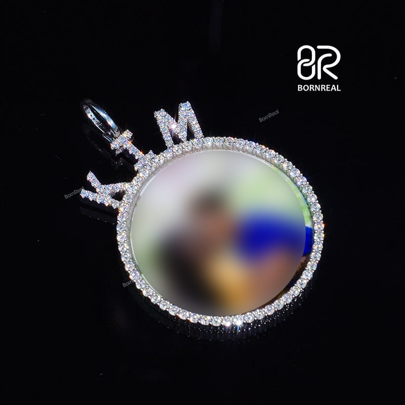 Custom VVS Moissanite Diamomd 925 Memory Photo Pendant