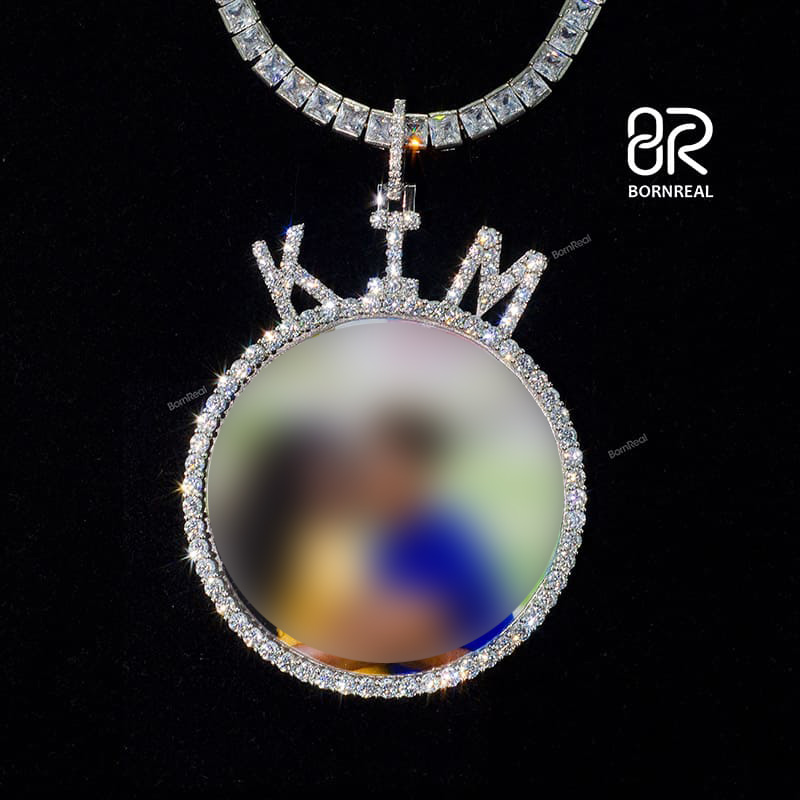 Custom VVS Moissanite Diamomd 925 Memory Photo Pendant