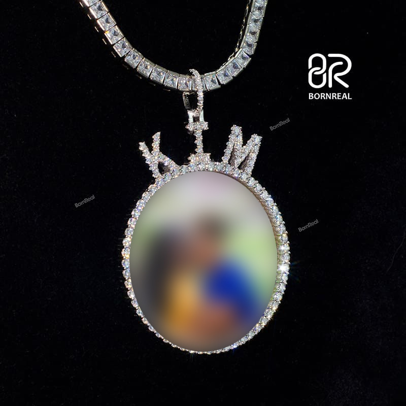 Custom VVS Moissanite Diamomd 925 Memory Photo Pendant
