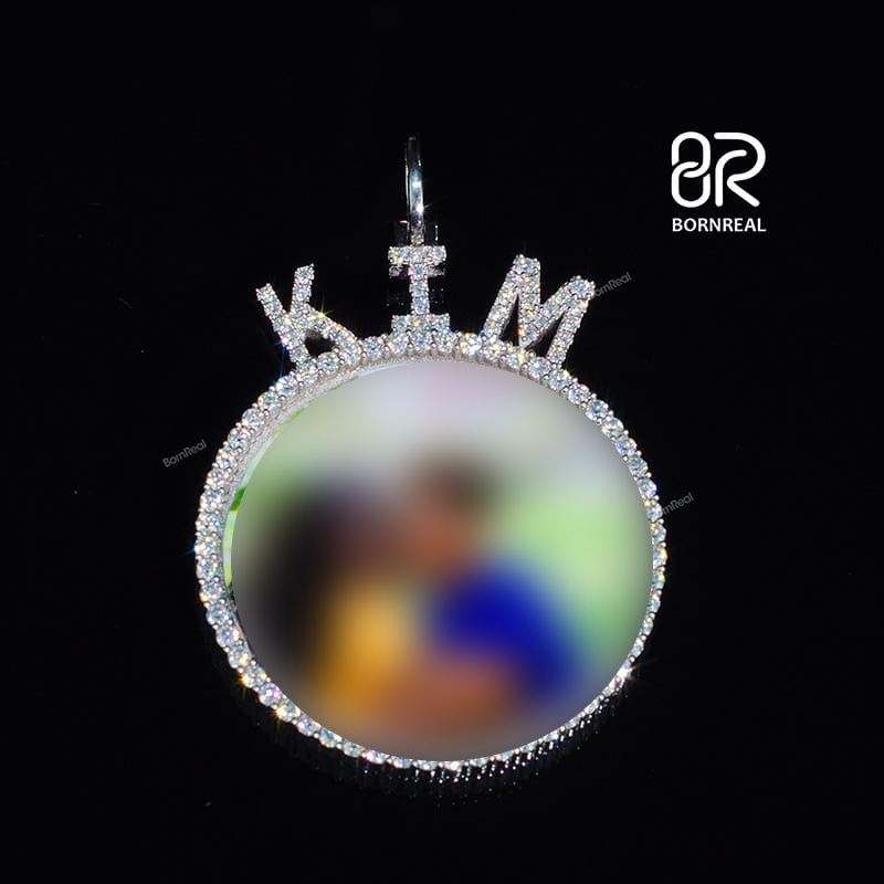 Custom VVS Moissanite Diamomd 925 Memory Photo Pendant