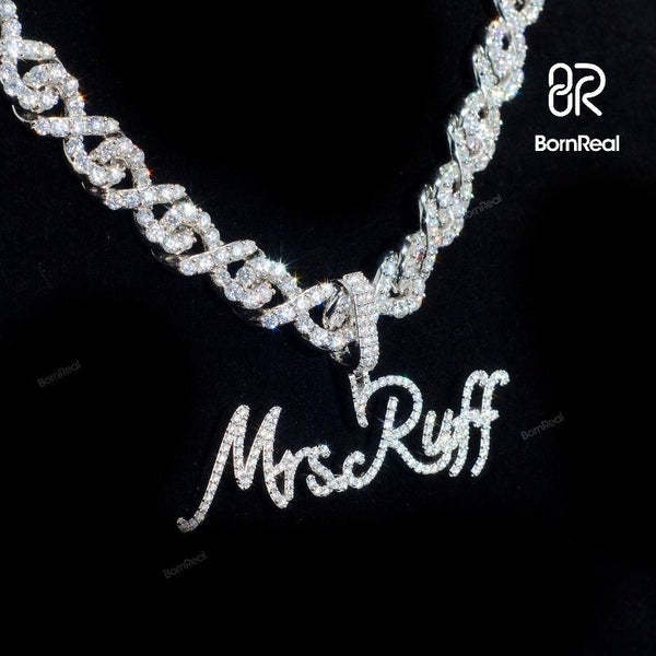 Custom Moissanite Hip Hop chain Iced Out Name Pendant