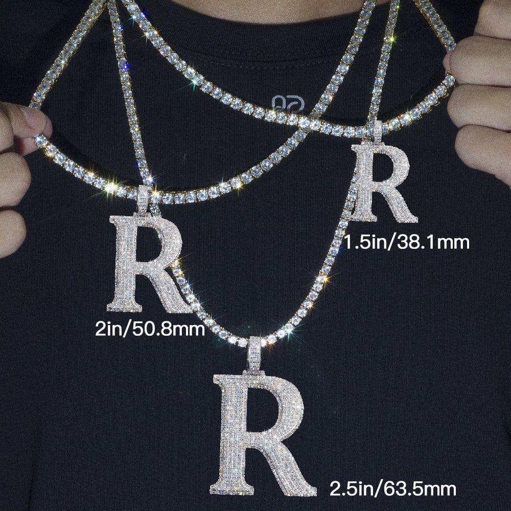 Custom Moissanite Initial A To Z Chain Hip Hop Iced Out Rapper Letter Pendant