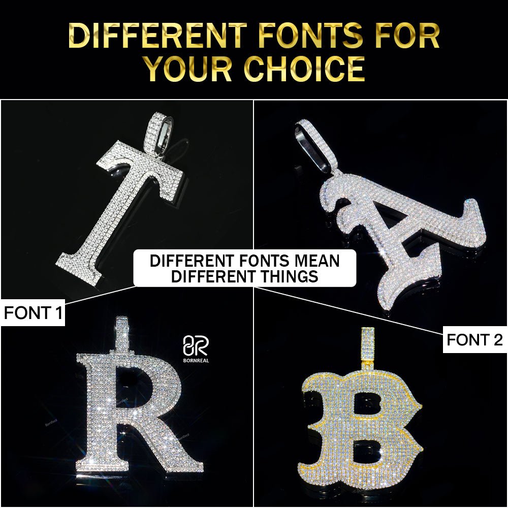 Custom Moissanite Initial A To Z Chain Hip Hop Iced Out Rapper Letter Pendant