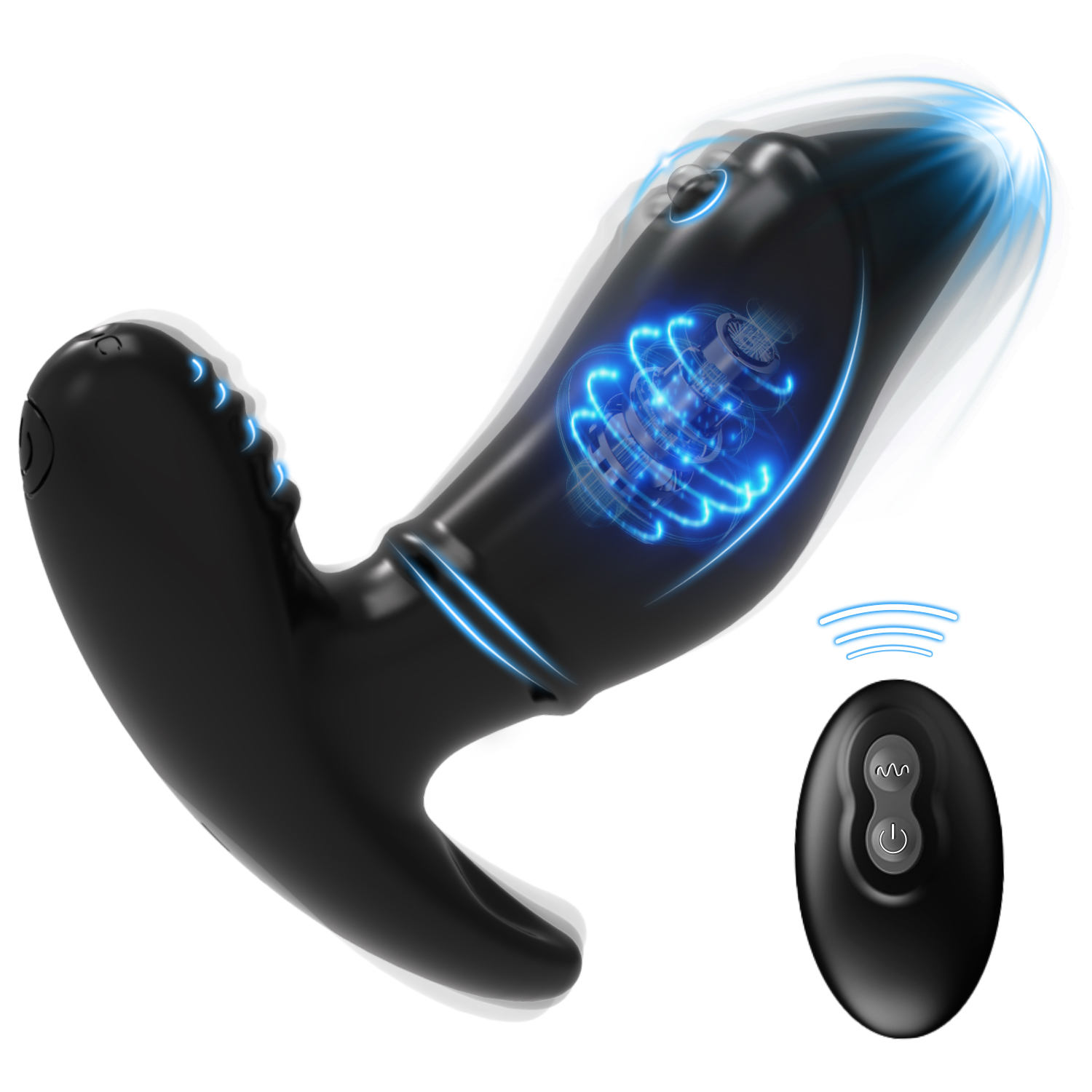 Dual-End Power Vibe Anal Plug with 10 Vibration Modes for P/G-Spot Stimulation