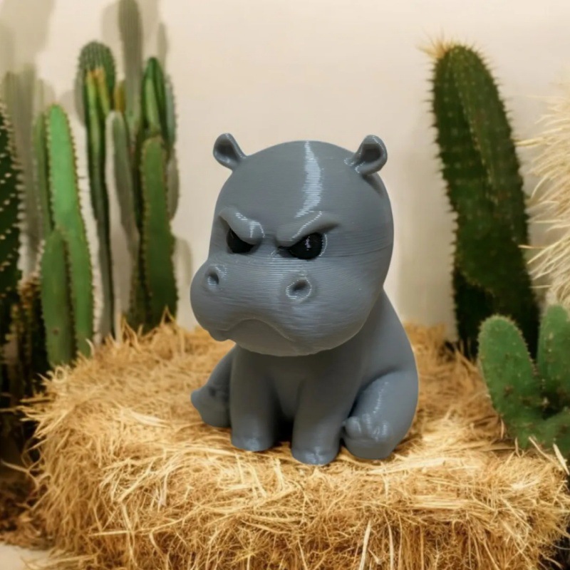 3D-Printed Angry Hippo – Unique & Playful Decor Piece
