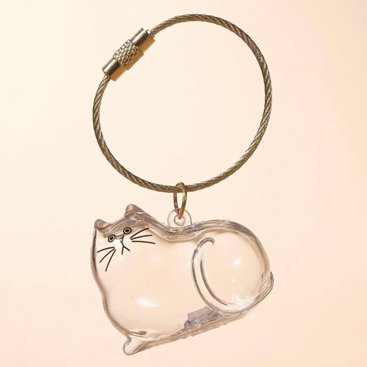 Cat Hair Collector Keychain Charm - Memorial Storage Box