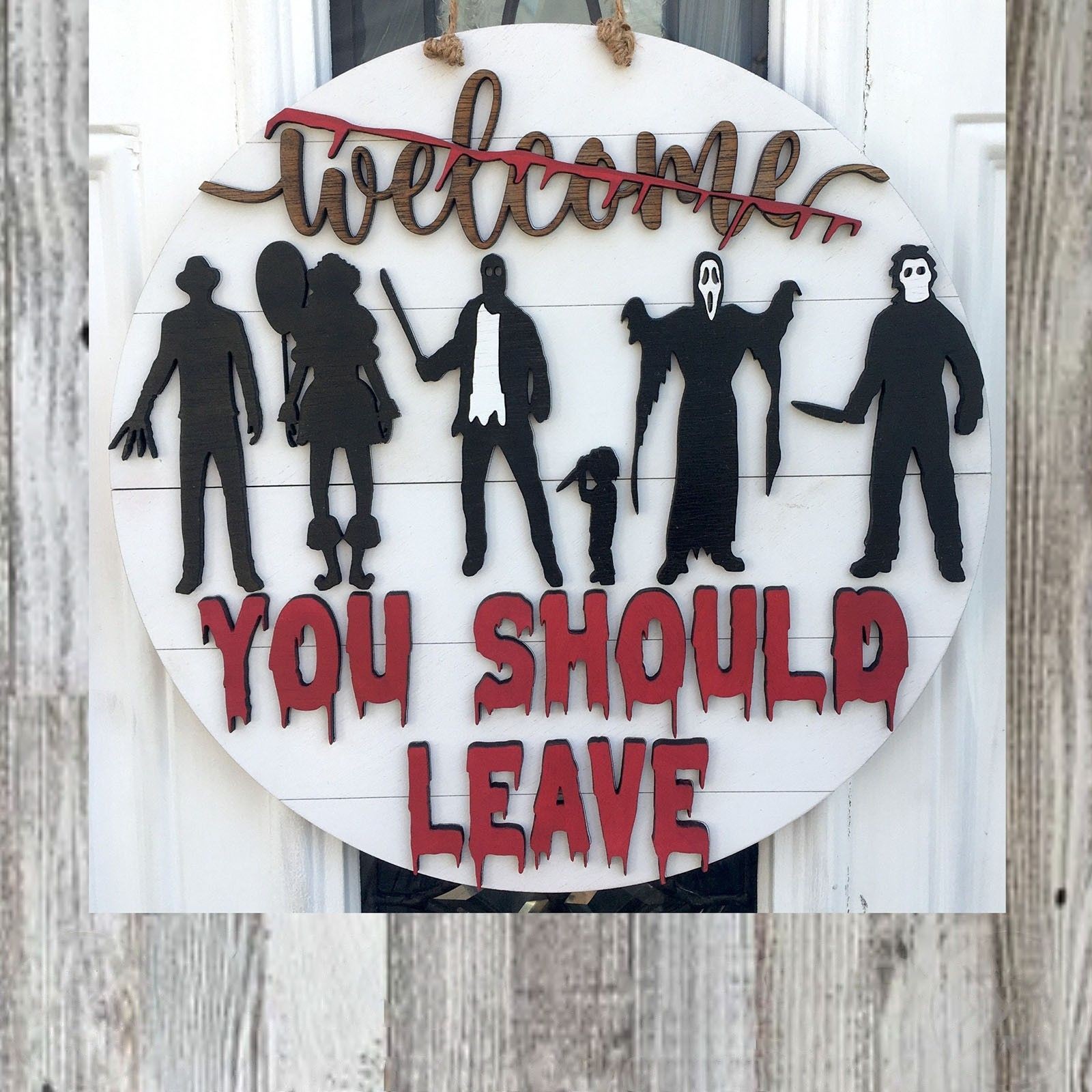 Horror Welcome Sign Door Hanger