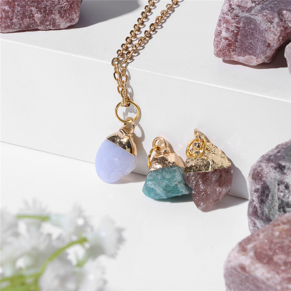 Raw Crystal Healing Gemstone Necklace 3pcs