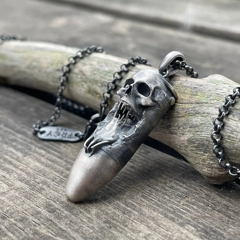 💀Skull Bullet Handmade Necklace