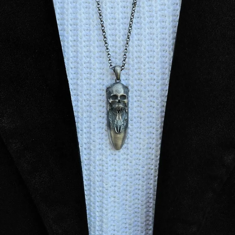💀Skull Bullet Handmade Necklace