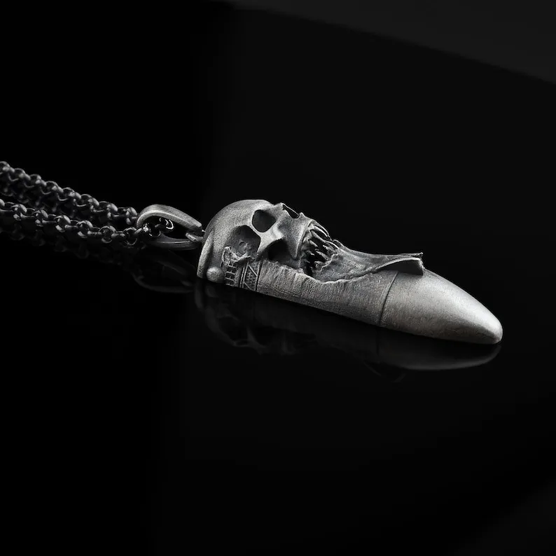 💀Skull Bullet Handmade Necklace