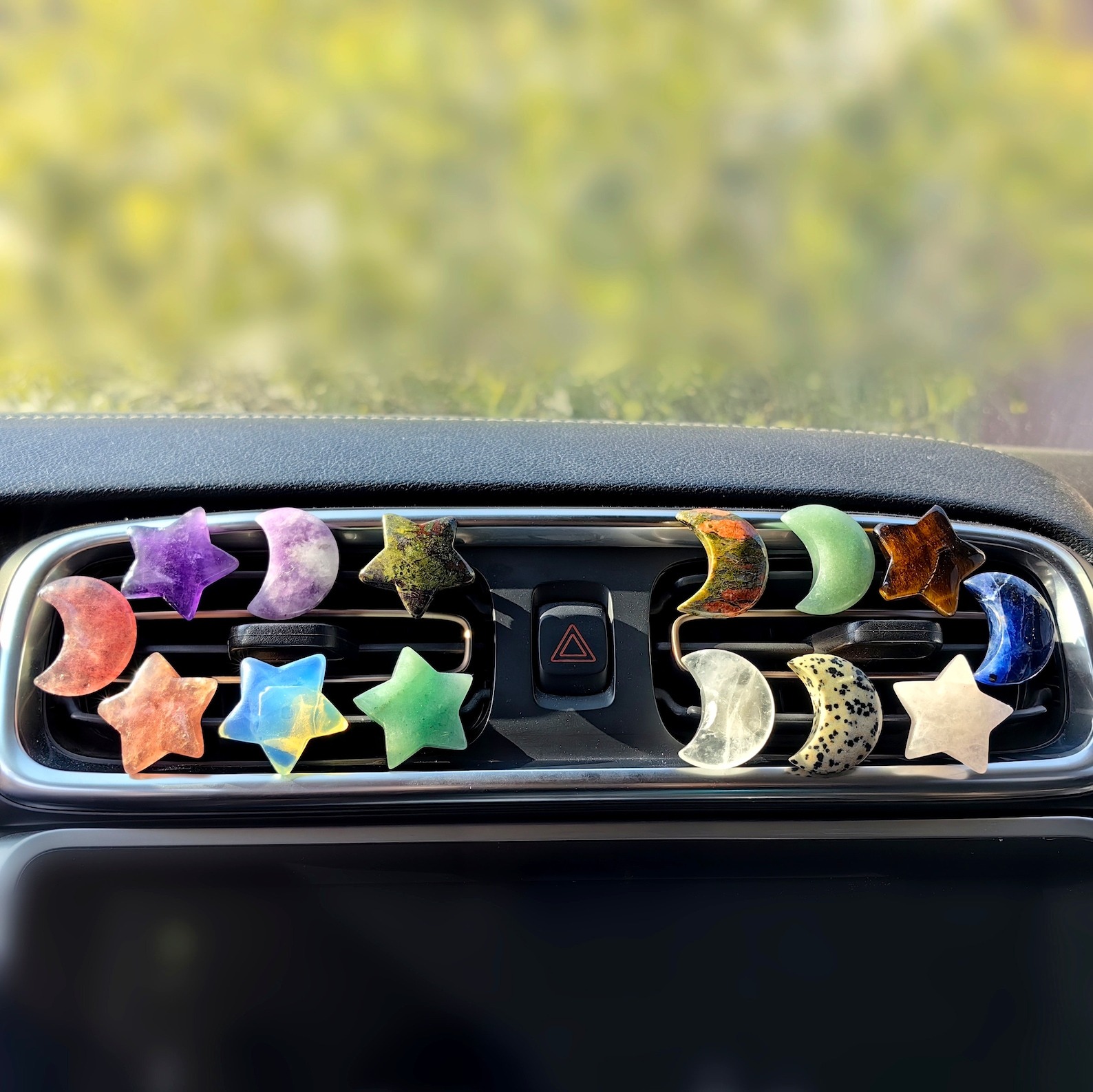 Natural Quartz Crystal Car Vent Clips