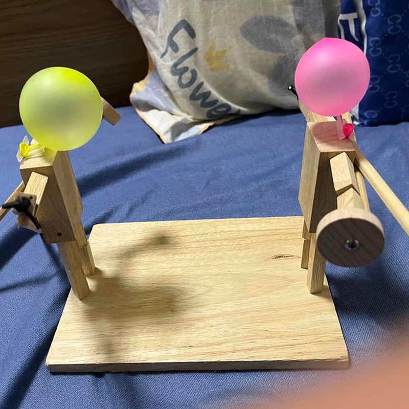 Balloon Bamboo Man Battle - 2024 New Handmade Wooden Fencing Puppets US NEW  