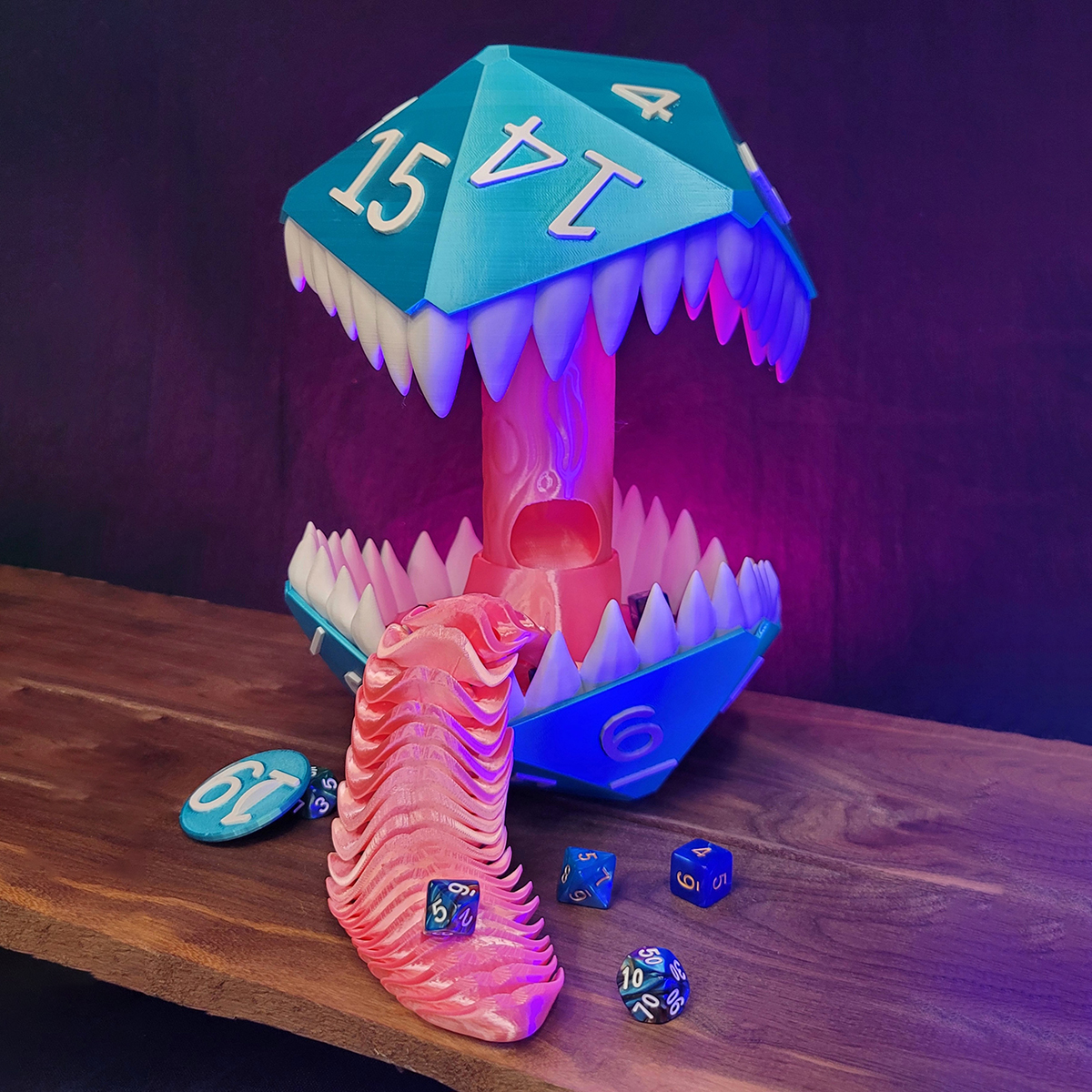 Simulated dice tower