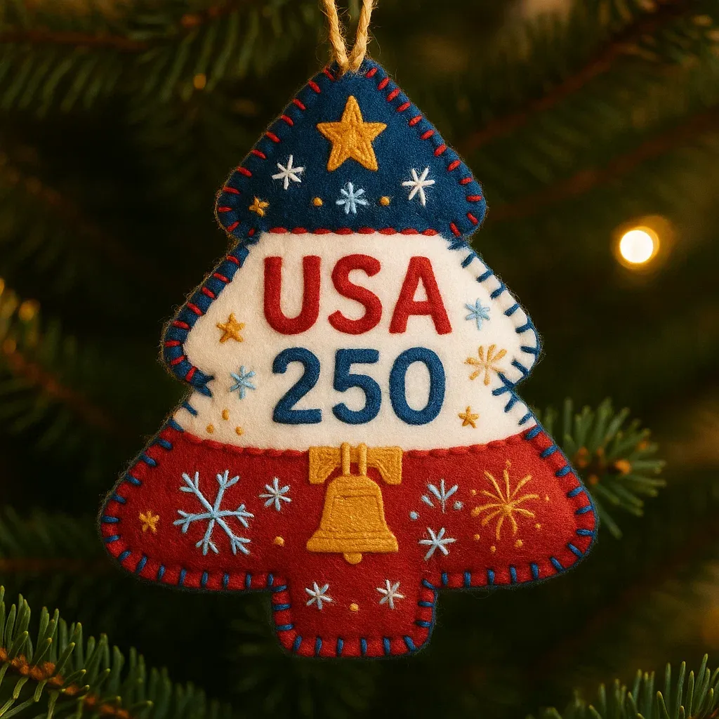 🎄USA 250 Felt Christmas Tree – Patriotic Holiday Pride