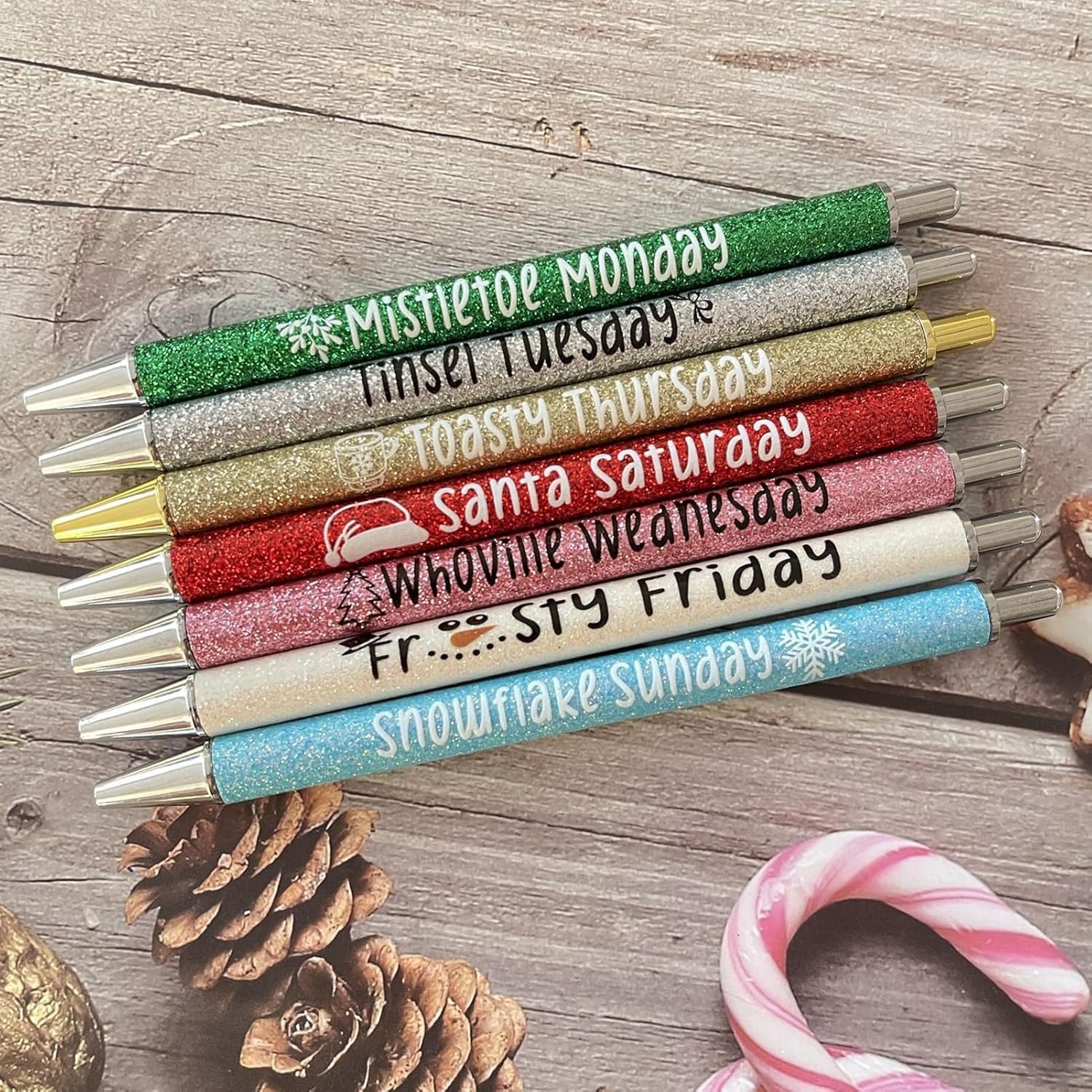 7 Pcs Colored Glitter Pen Set for Halloween