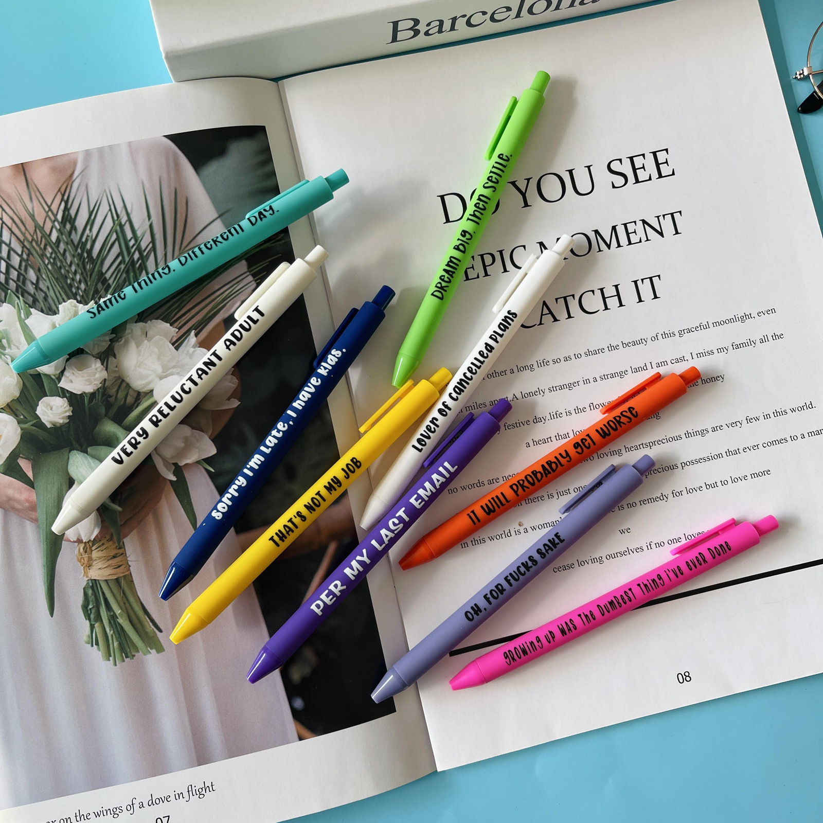 Colored Funny Working Pen Set for Sarcastic Souls🤣