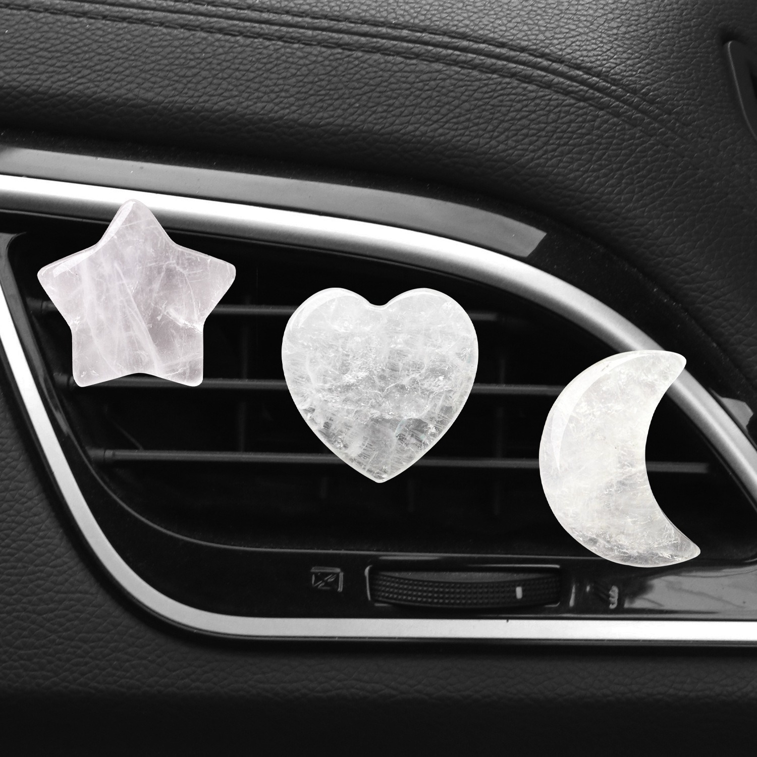 Natural Quartz Crystal Car Vent Clips