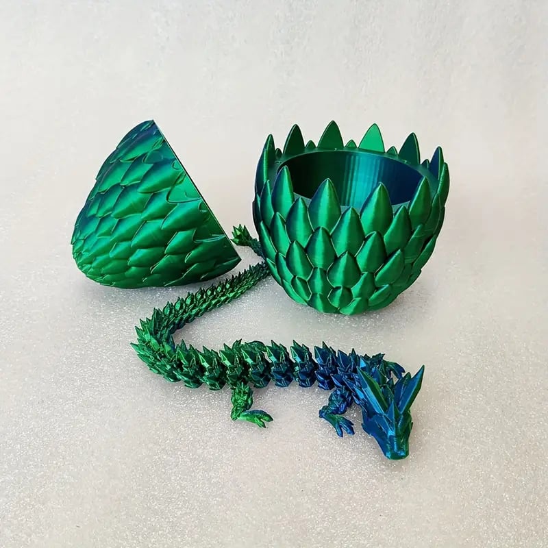 3D PRINTED ARTICULATED Dragon with Dragon Egg 3Dragon Crystal