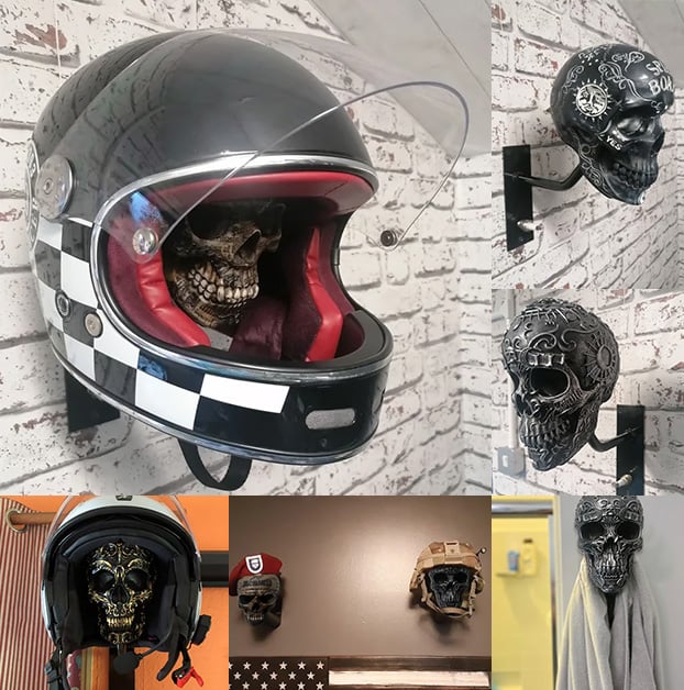 🔥LAST DAY 50% OFF-🏴‍☠️Motorcycle Helmet and Jacket Skull Holder☠️