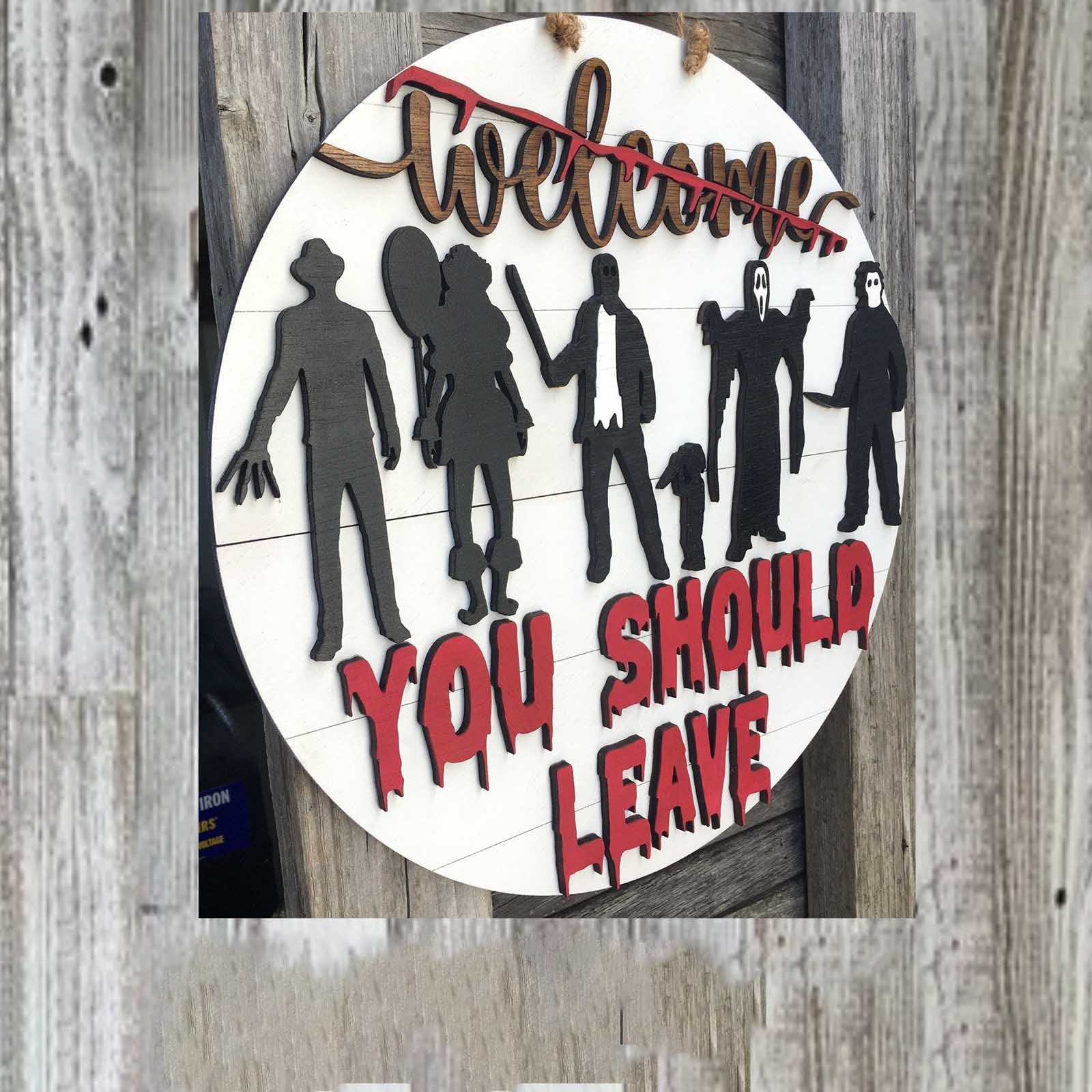 Horror Welcome Sign Door Hanger