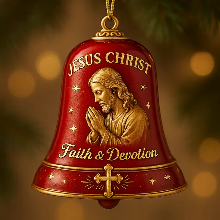 Jesus Pray Commemorative Bell Ornament