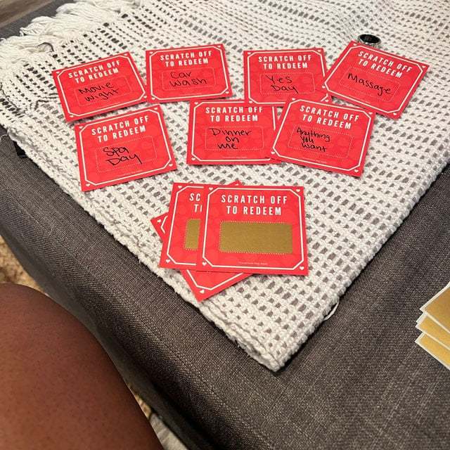 5Pcs DIY Scratch-Off Love Voucher Cards