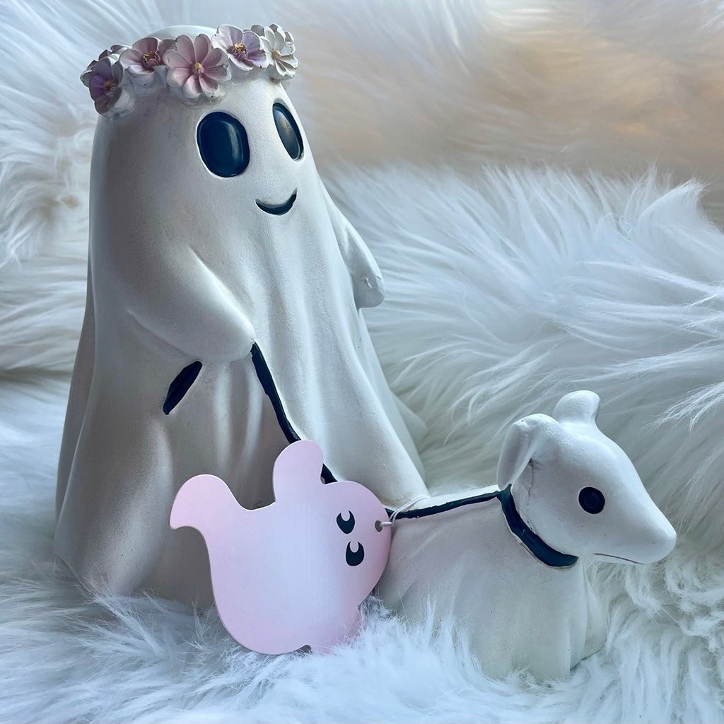 👻🎃Halloween Ghost Walking Dog Statue