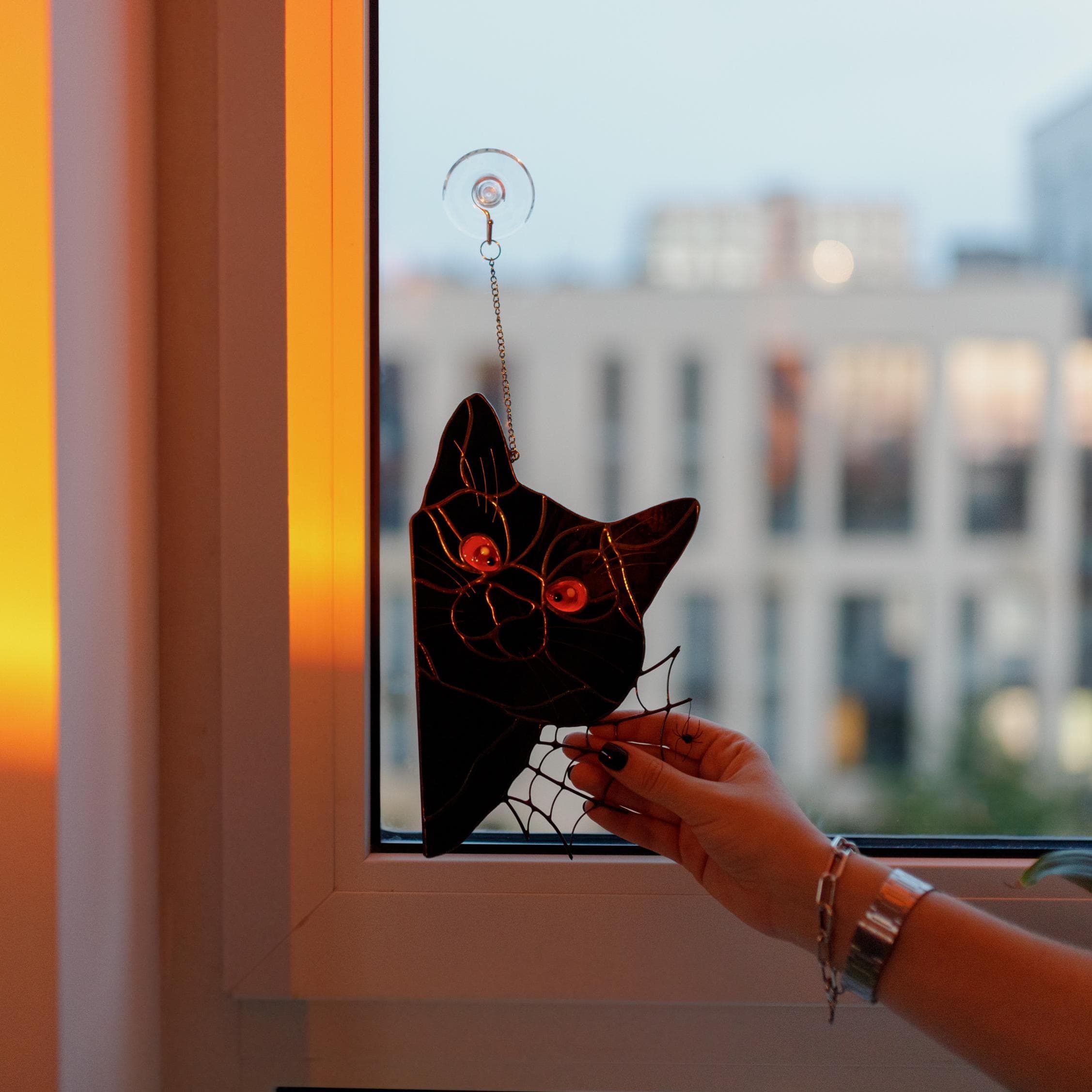 🐱Halloween Black Cat Suncatcher For Window