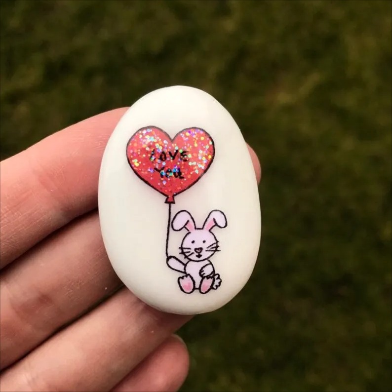 🐰🎁Easter Bunny Pocket Stone Gift