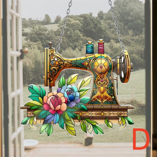Cute Sewing Machine Suncatcher Ornament