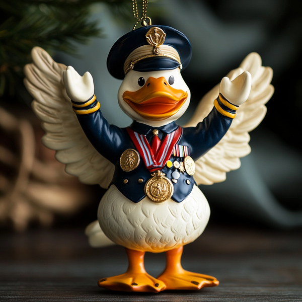 Military Army Duck Figurine