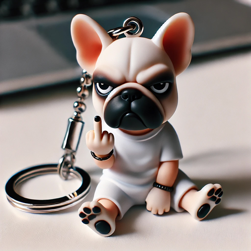 Funny French Bulldog Keychain