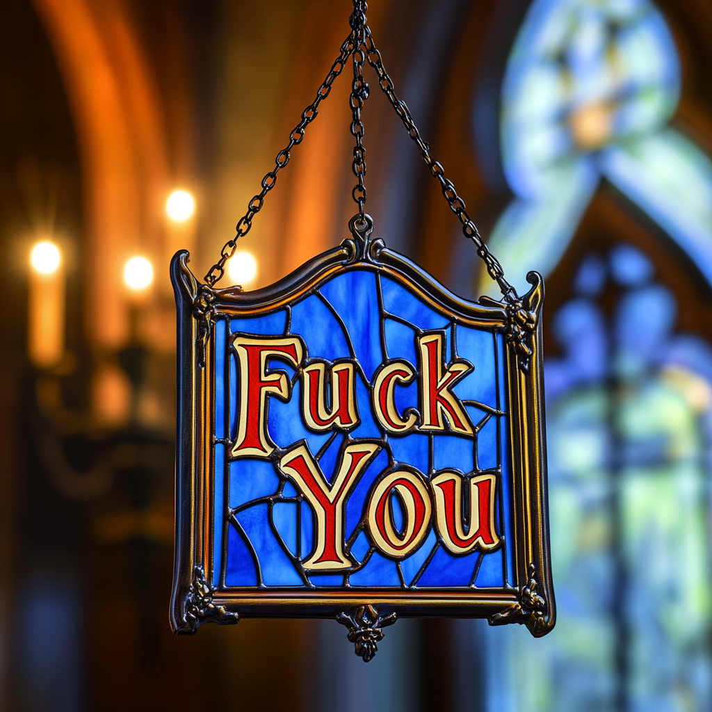 😂Funny Stained Gothic Hanging Sign
