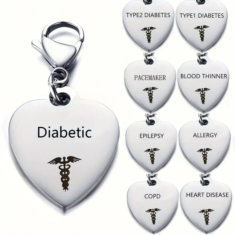 💝Unique Heart-Shaped Medical ID Pendant Keyring🏥