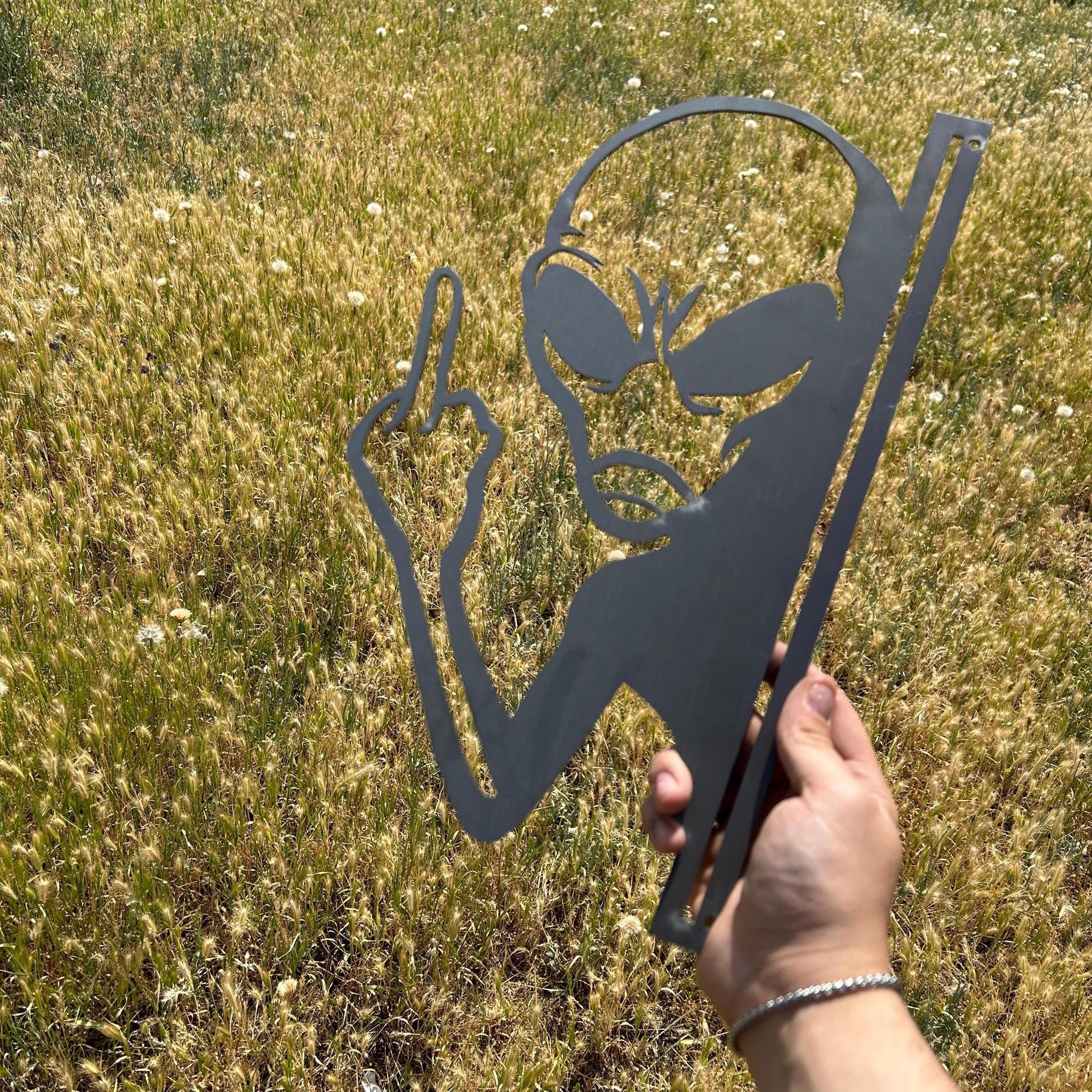 👽Funny Peek-a-Boo Alien Metal Sign