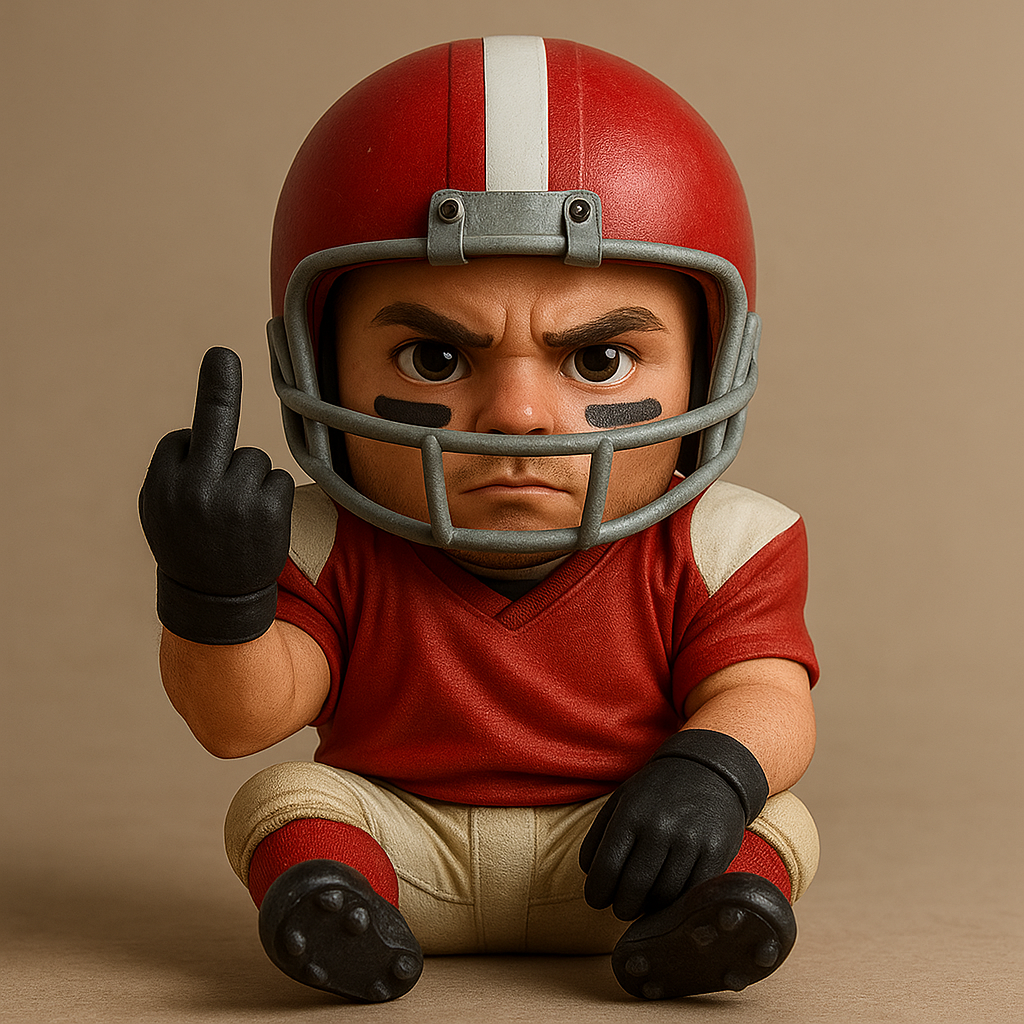 🏉🖕Middle Finger Rugby Player Figure