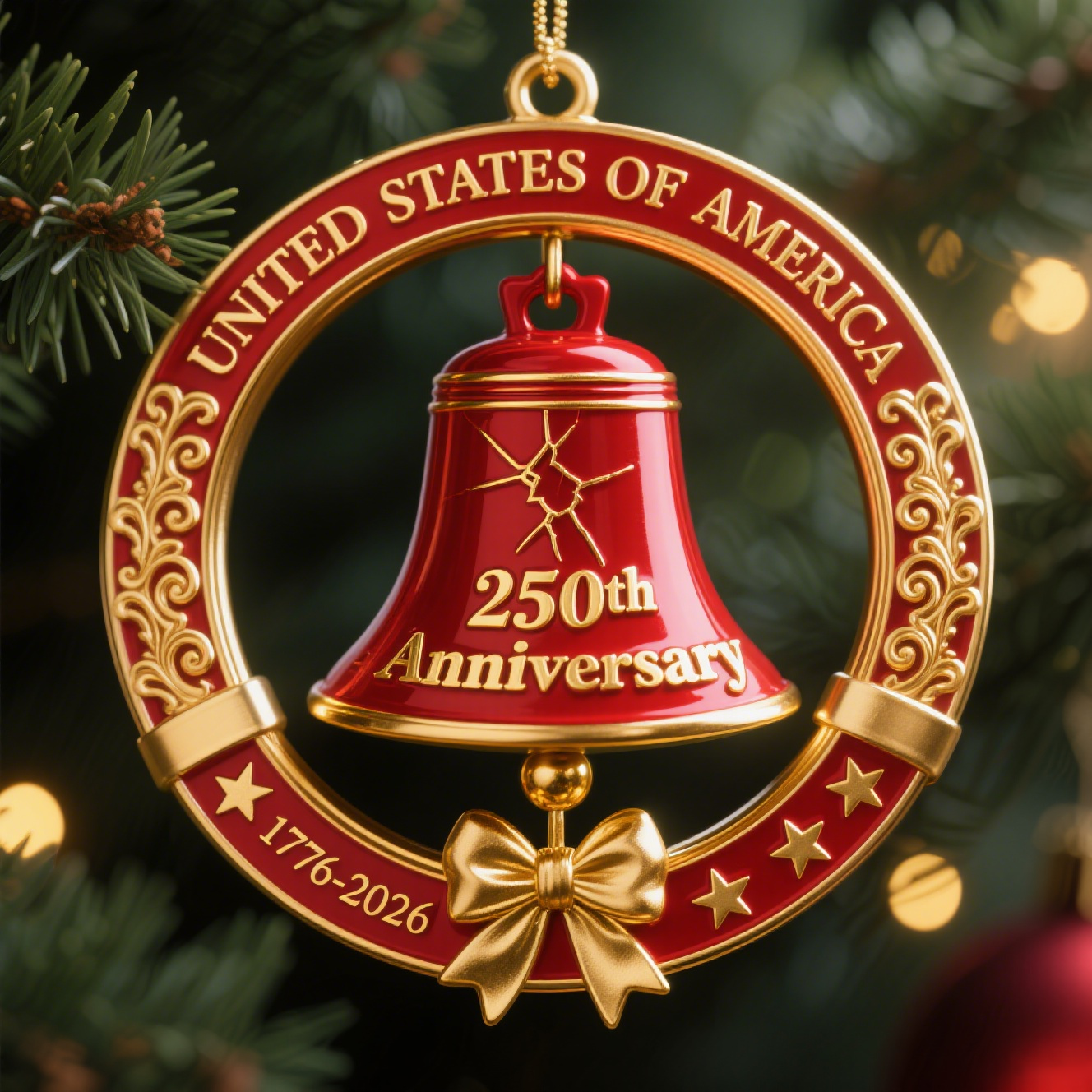 United States 250th Anniversary Bell Ornament