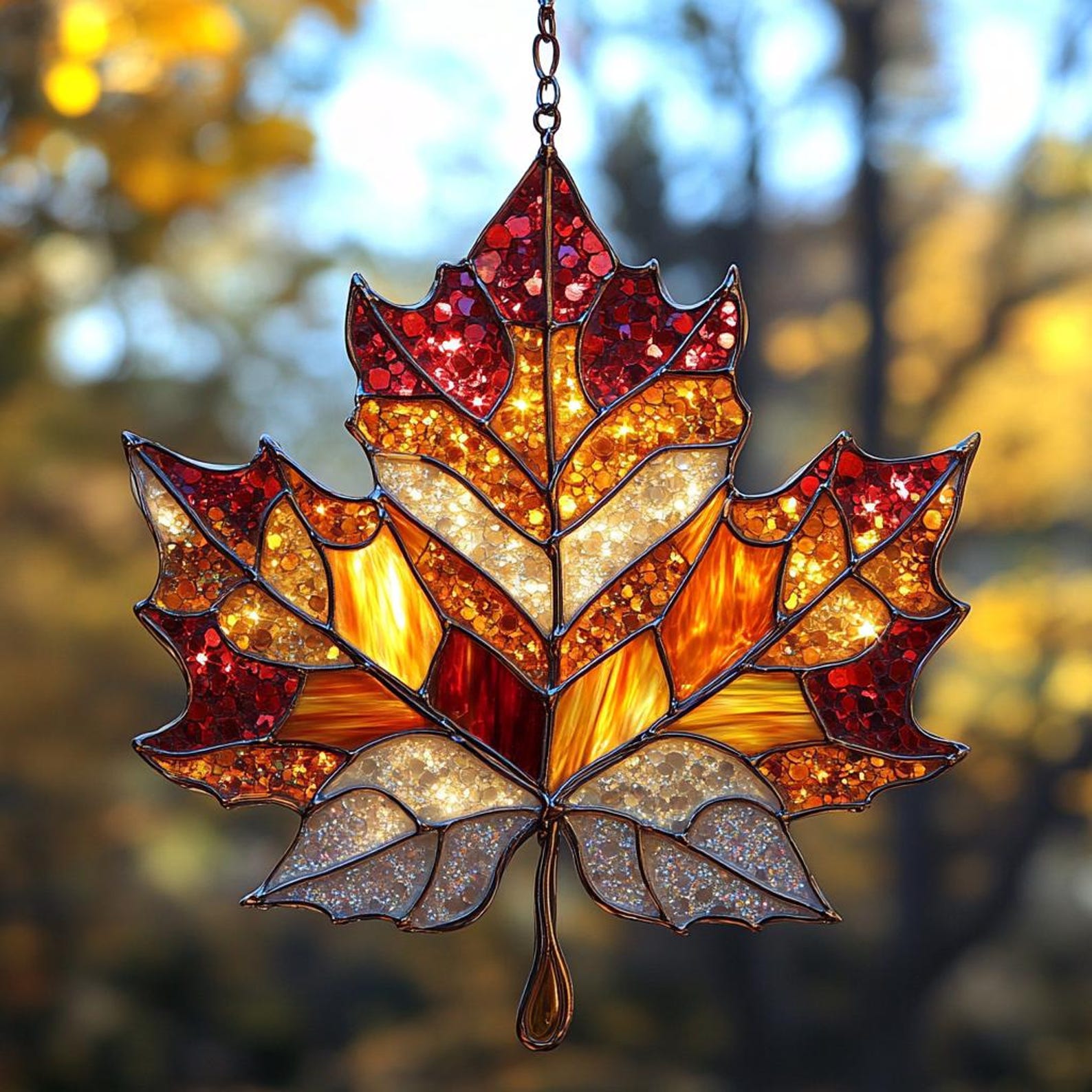 🍁Autumn Maple Suncatcher – Elegant Decorative Art Gift