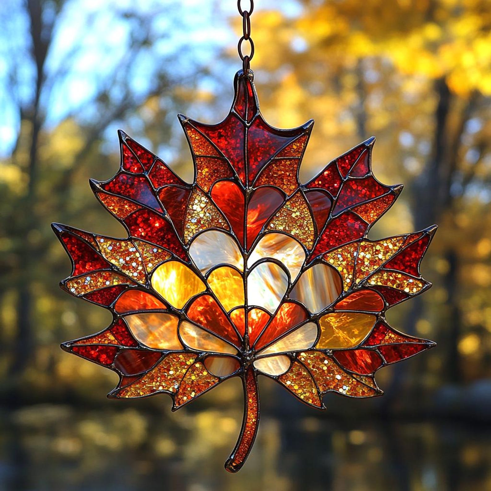 🍁Autumn Maple Suncatcher – Elegant Decorative Art Gift