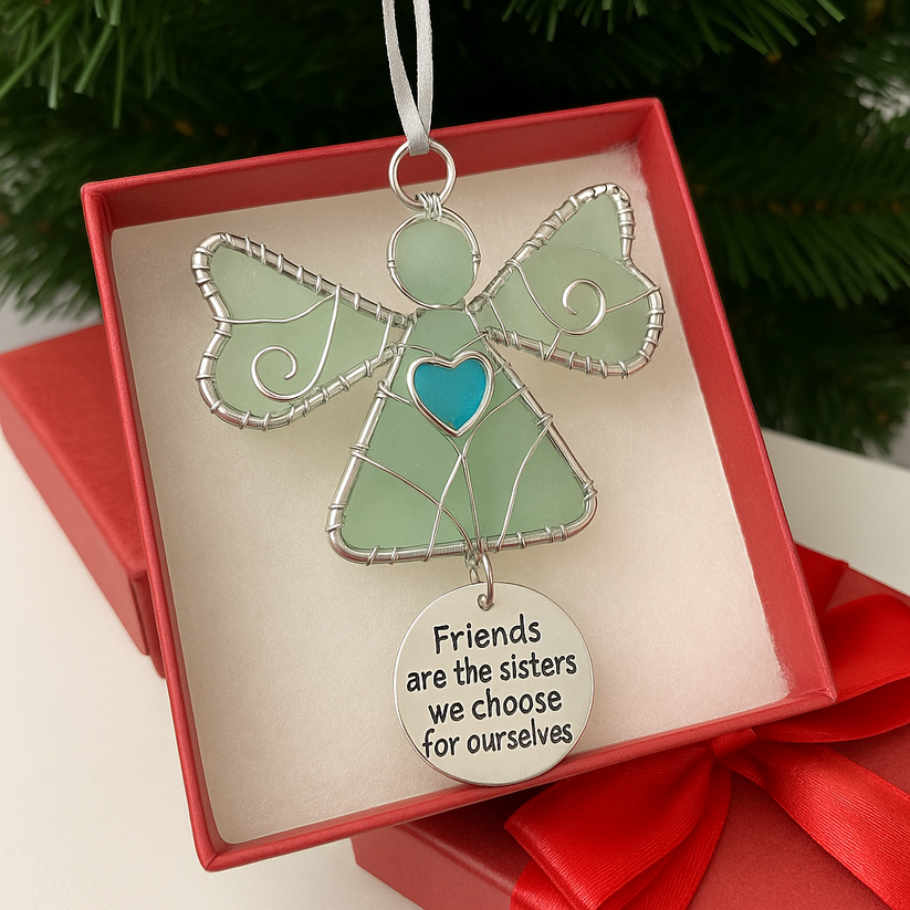 🌊Handmade Sea Glass Good Friends Are Like Stars Ornament