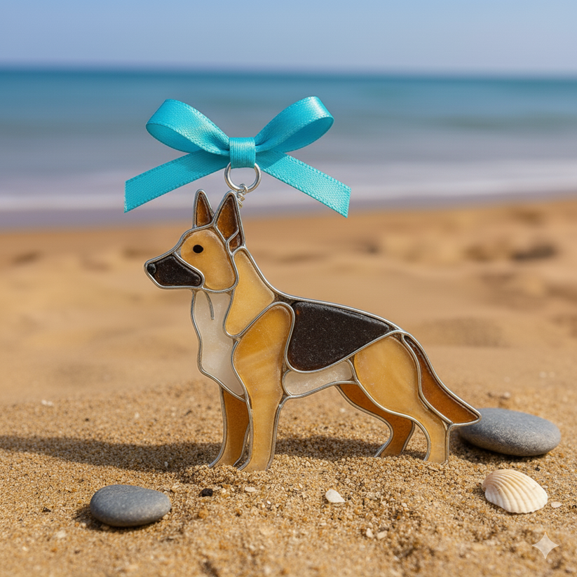 Stained Glass Dog Ornaments