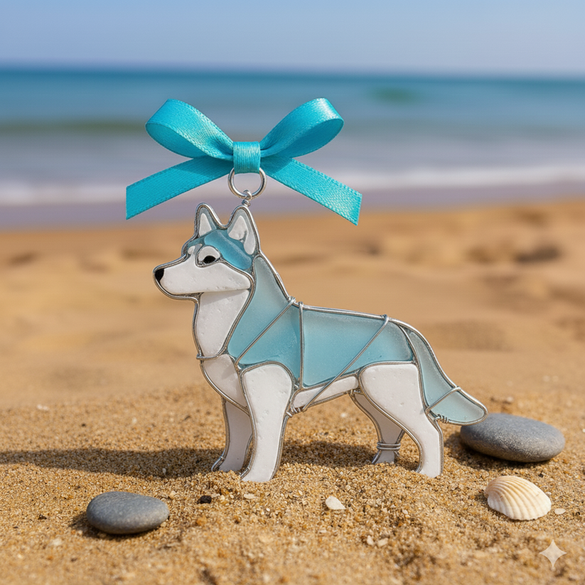 Stained Glass Dog Ornaments