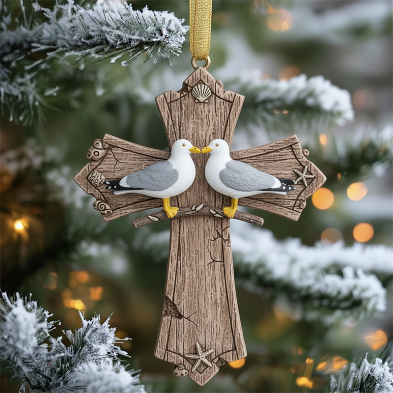 🐦Birdsong and the Light of Faith: Exquisite Cross Ornament Collection