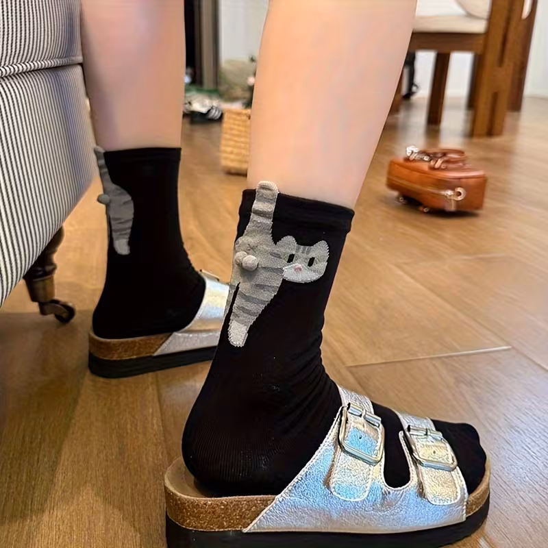 🐱🍑Funny 3D Kitty Butt Socks for Women – Adorable Design for Daily Fun