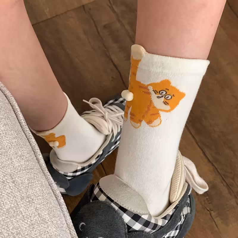 🐱🍑Funny 3D Kitty Butt Socks for Women – Adorable Design for Daily Fun